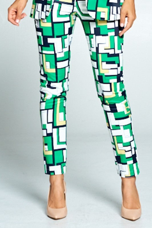Geometric Print Pants