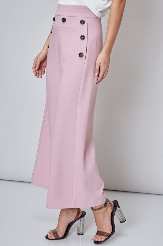 Mauve Button Detail Pants