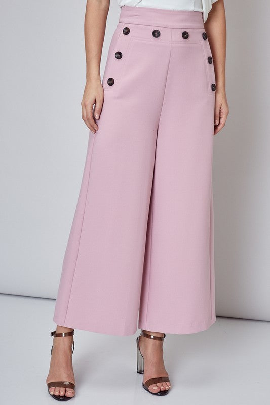 Mauve Button Detail Pants