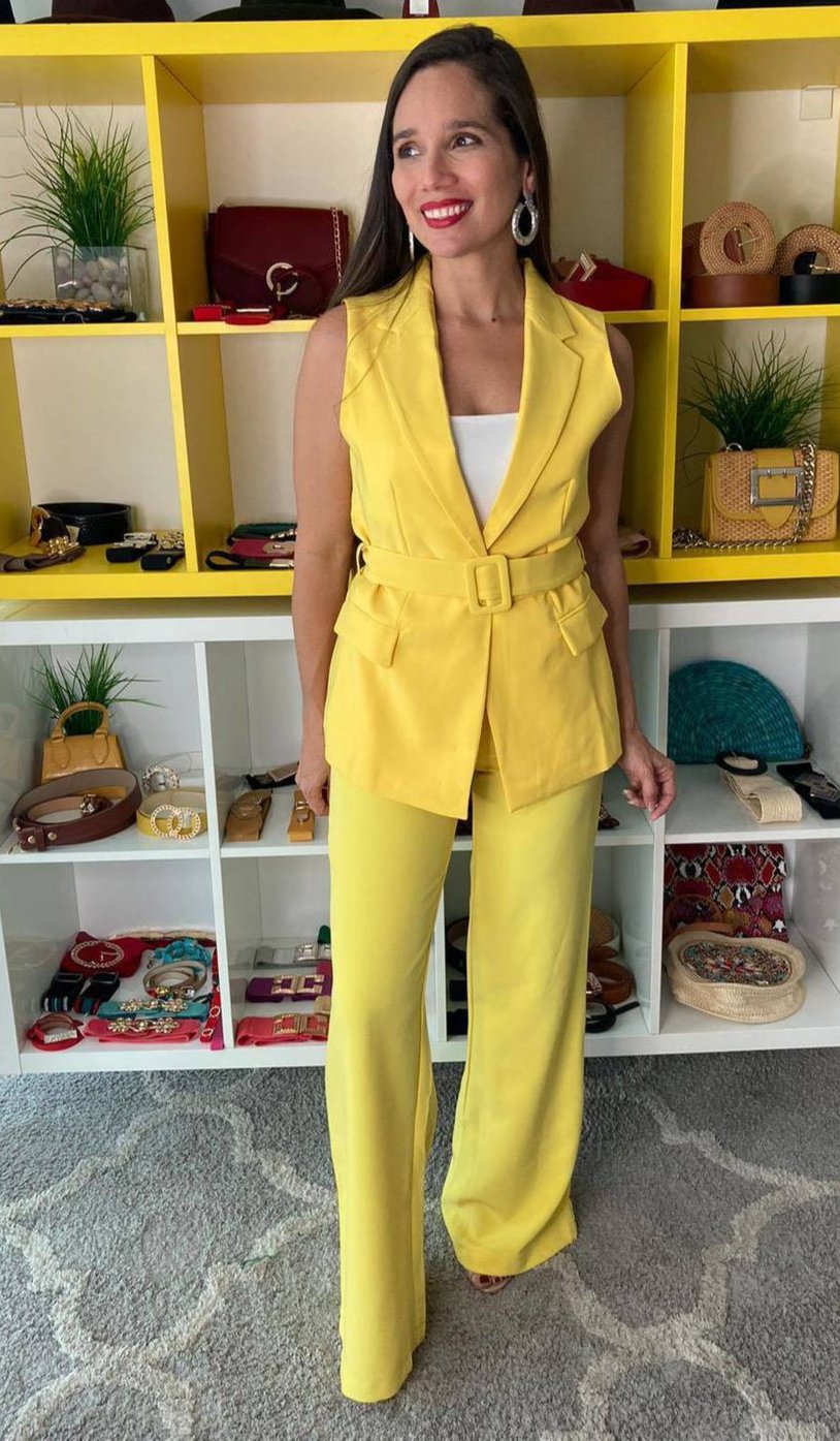 Yellow Wide Leg Pants