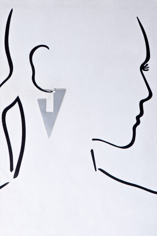 Cutout Triangle Metal Earrings