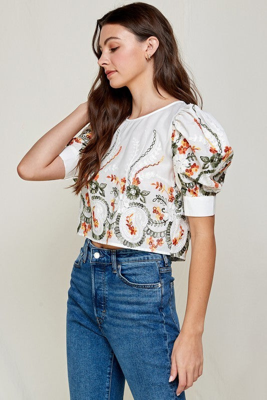 Floral Embroidery Top