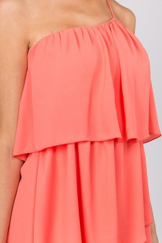 One Shoulder Mini Short Dress