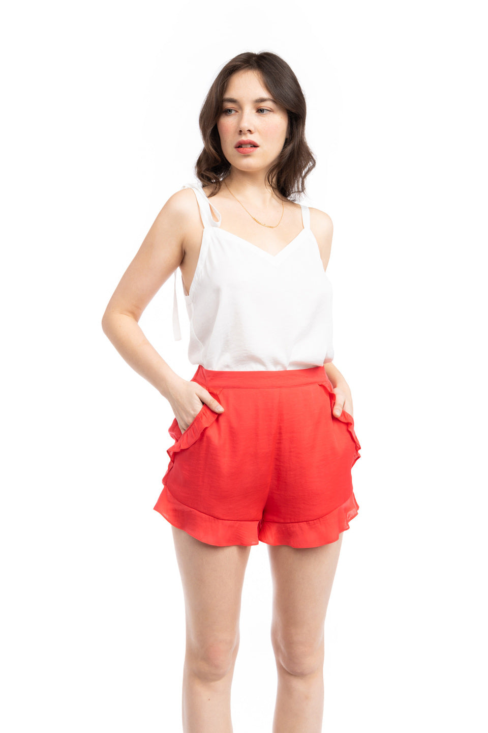 Ruffle Satin Shorts (Pick Color)