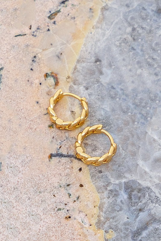 Mini Chain Huggie Hoop Earrings (Pick Color)