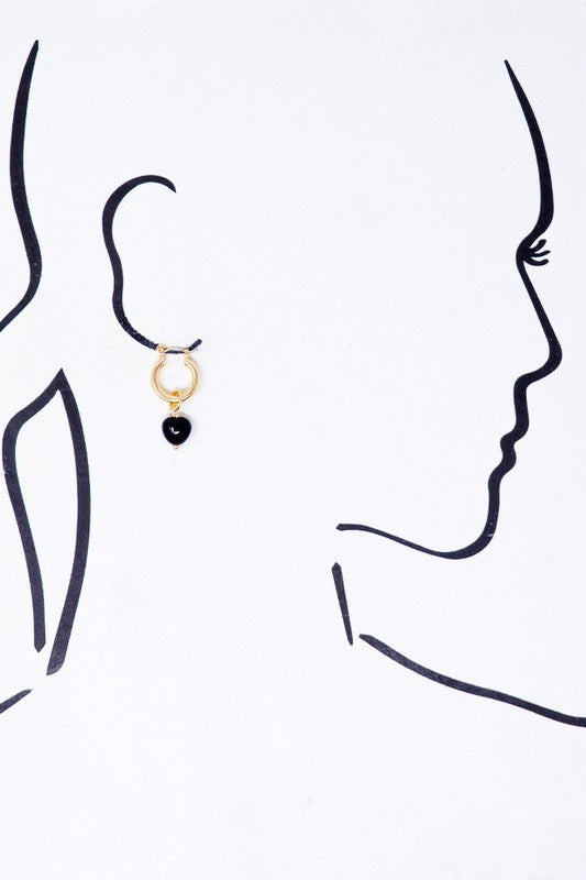 Huggie Hoop with Heart Earrings