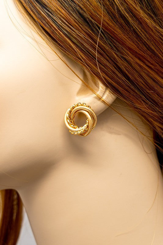 Intertwined Chain Stud Earrings
