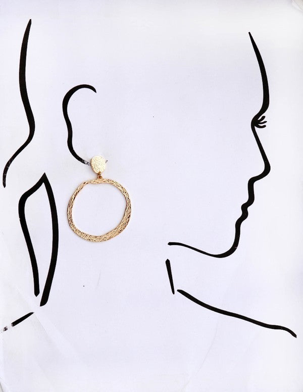 Hammered Irregular Hoop Earrings