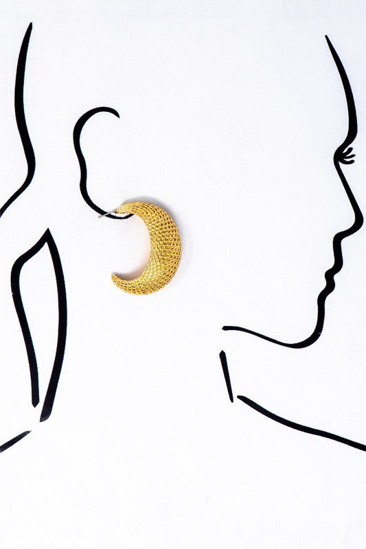 3D Crescent Earrings