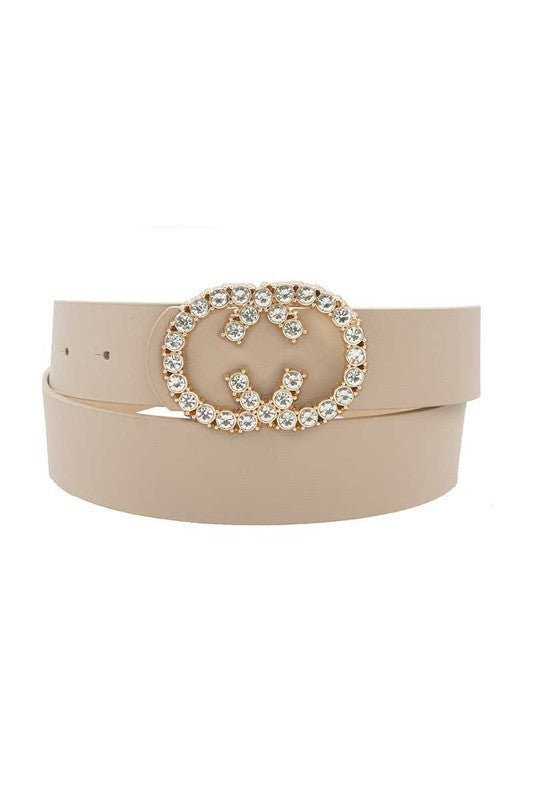 Rhinestone Double Open O Buckle Belt (Pick Color)