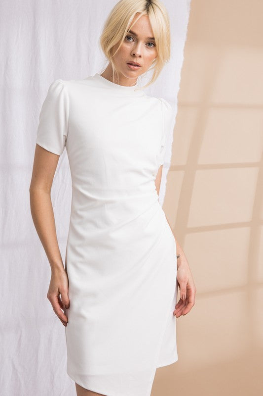 Mock Neck Midi Dress