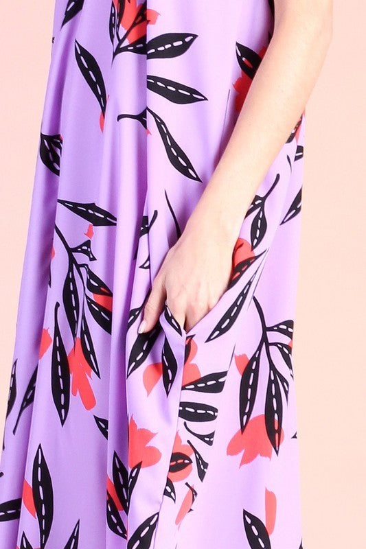 Havana Fern Print Cocoon Maxi Dress (Pick Color)