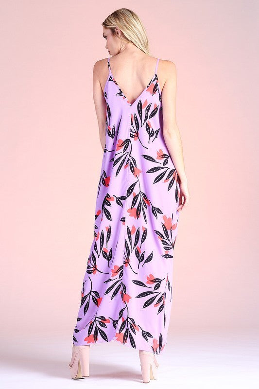 Havana Fern Print Cocoon Maxi Dress (Pick Color)