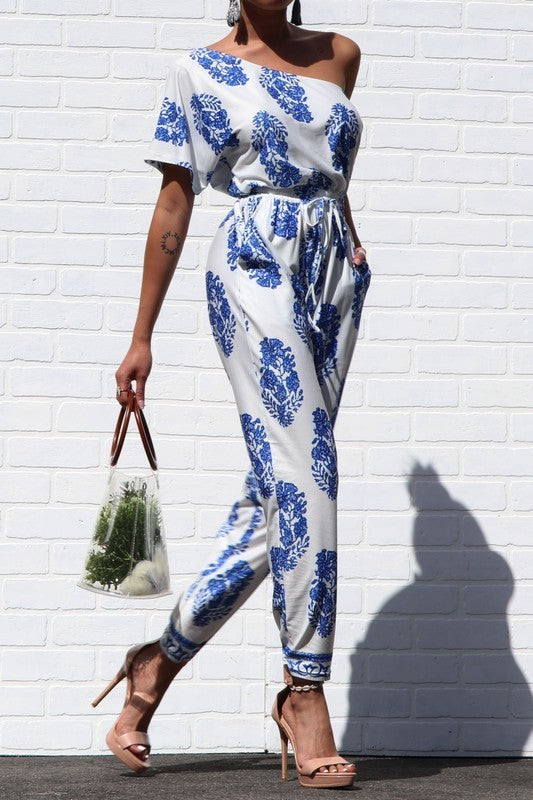 Santorini One Shoulder Jumpsuit