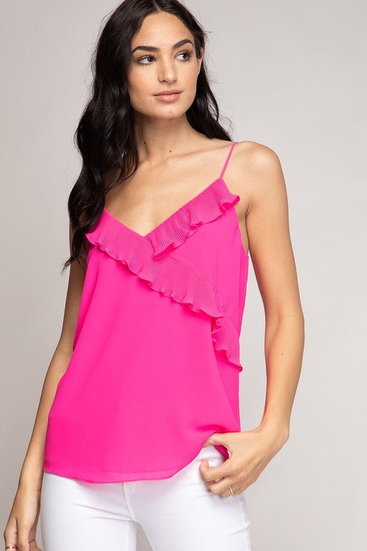 Pleated Ruffled Cami