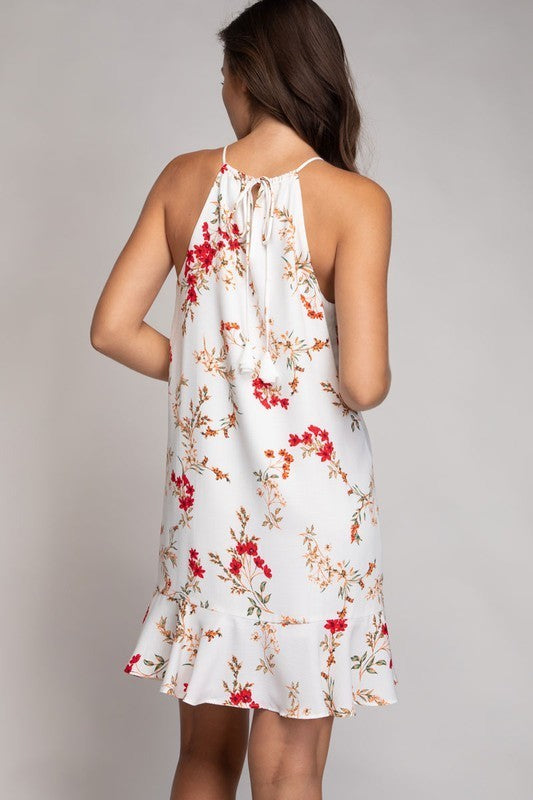 Halter Mini Flare Short Dress