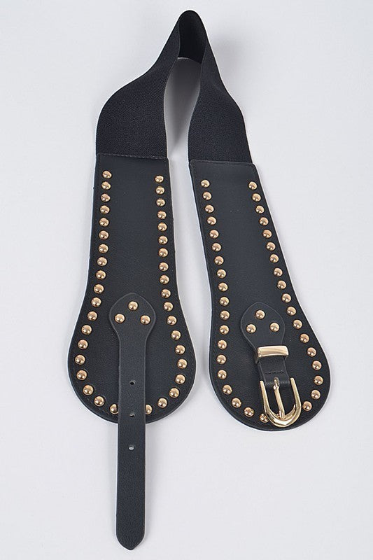 Studded Wide Stretch Belt (Pick Color)
