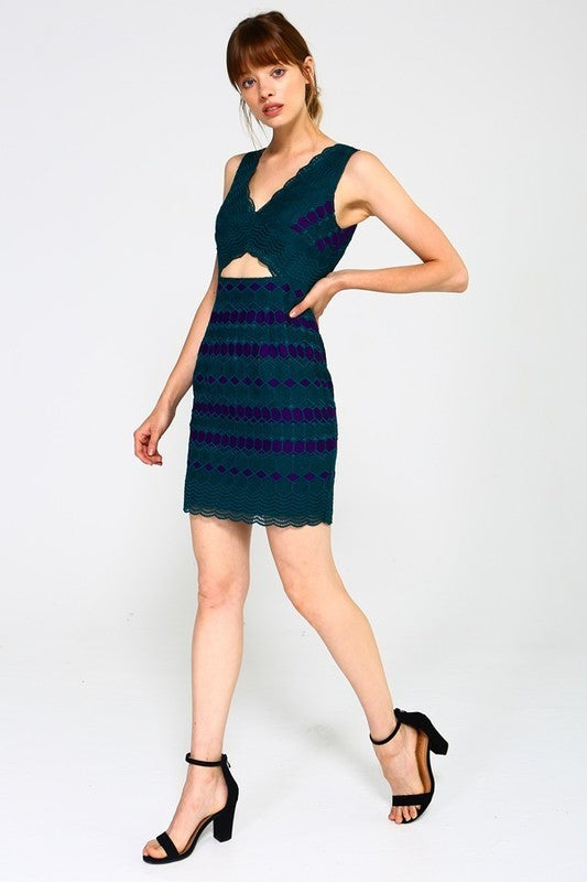 Geometric Knitted Cocktail Dress