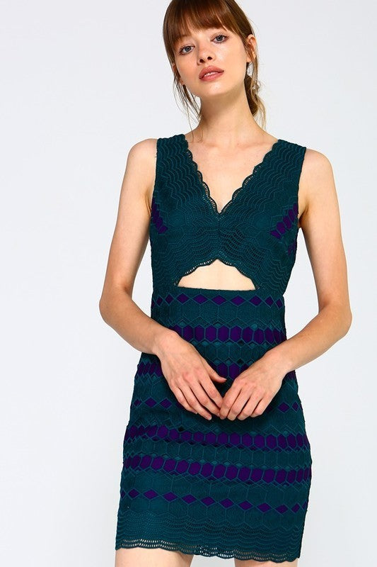 Geometric Knitted Cocktail Dress