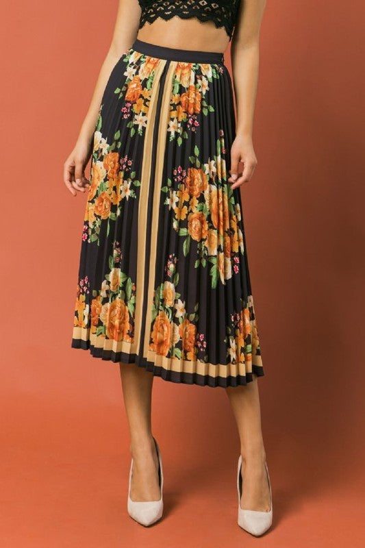 Floral Printed Midi Skirt (Pick)