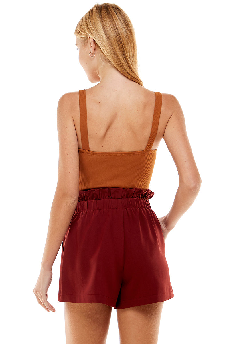 Sleeveless Camel Bodysuit