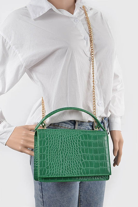 Faux Croc Crossbody Bag (Pick Color)