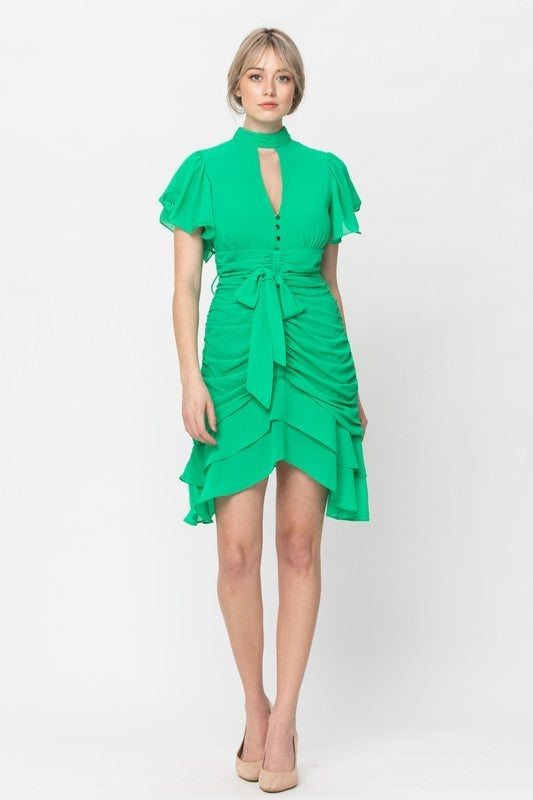 Ruching Detail Mini Dress