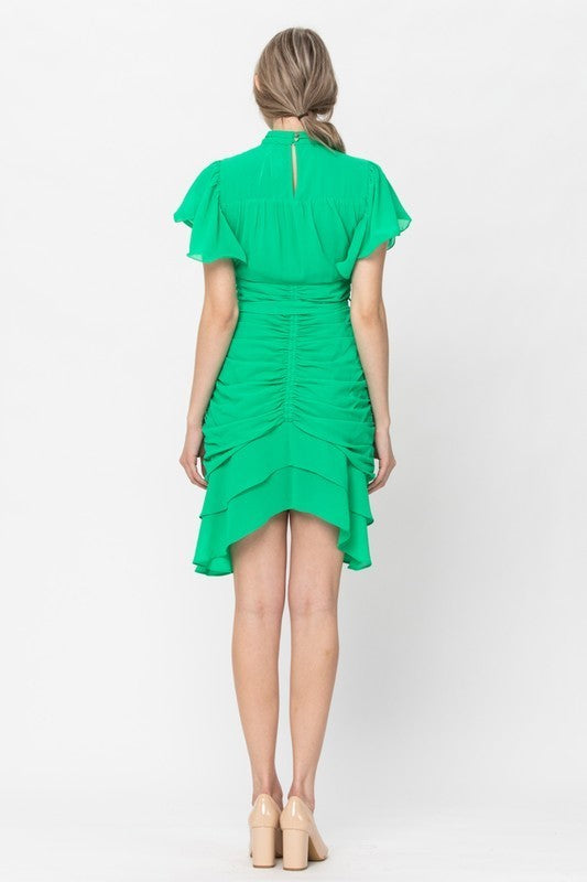 Ruching Detail Mini Dress