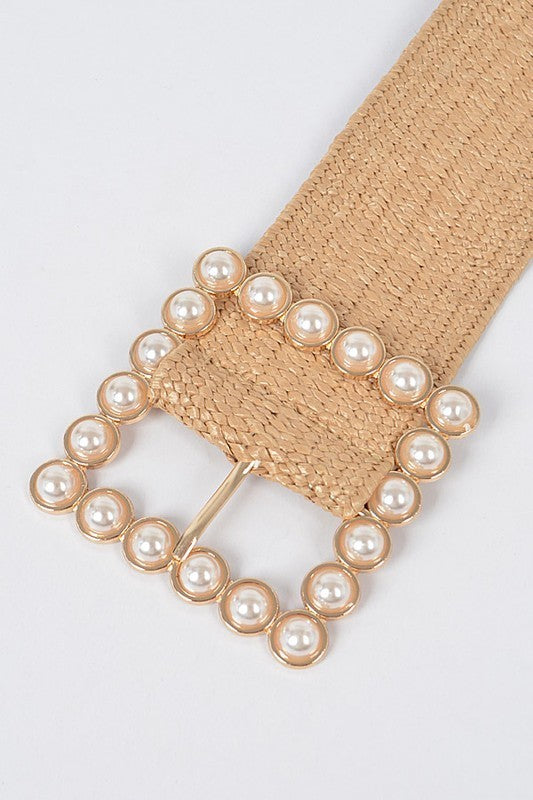 Pearl Buckle Elastic Belt