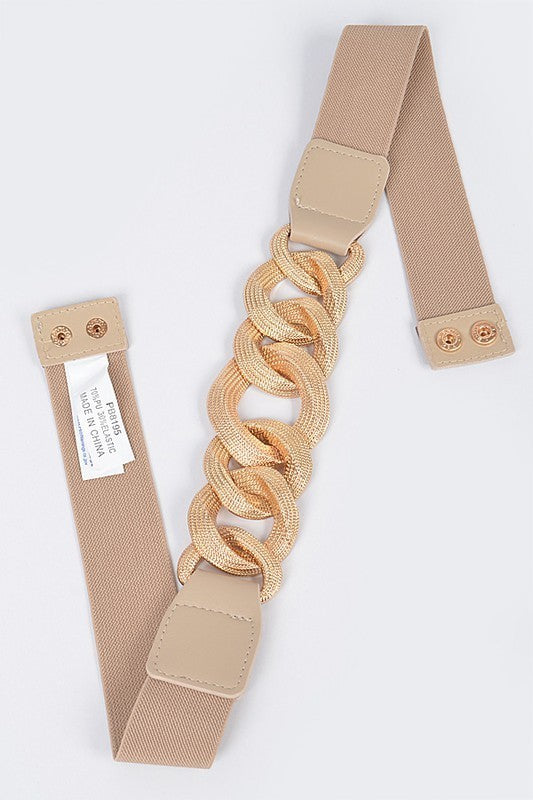 Oversized Chain Buckle Elastic Belt (Pick Color)