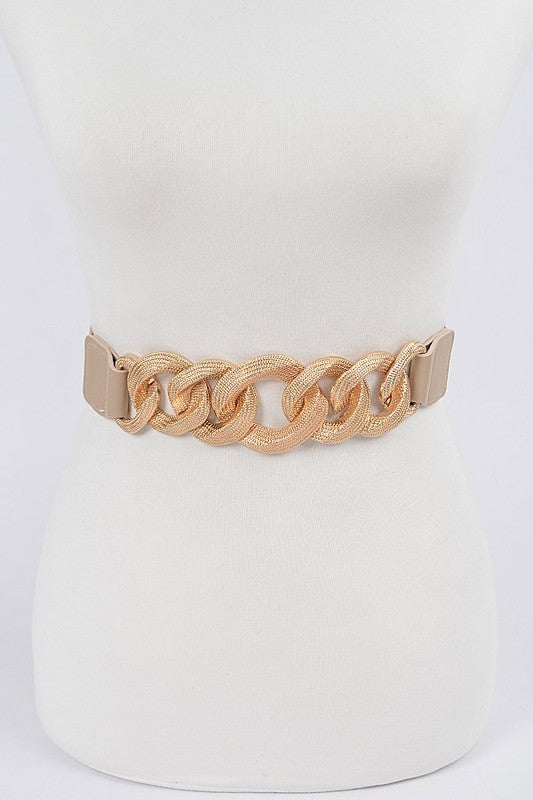 Oversized Chain Buckle Elastic Belt (Pick Color)
