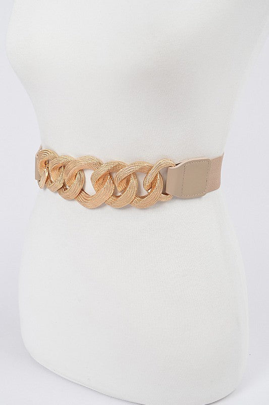 Oversized Chain Buckle Elastic Belt (Pick Color)