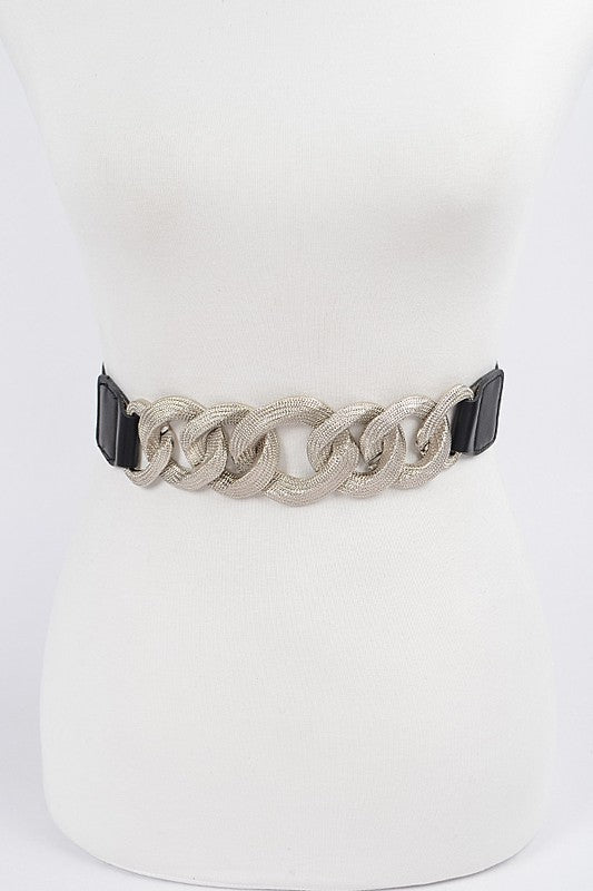Oversized Chain Buckle Elastic Belt (Pick Color)