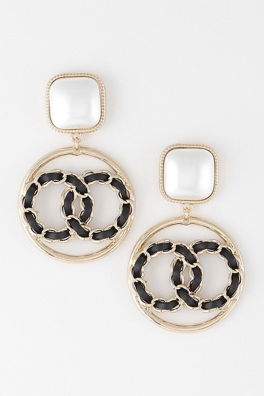 Overlapping Circle Drop Earrings