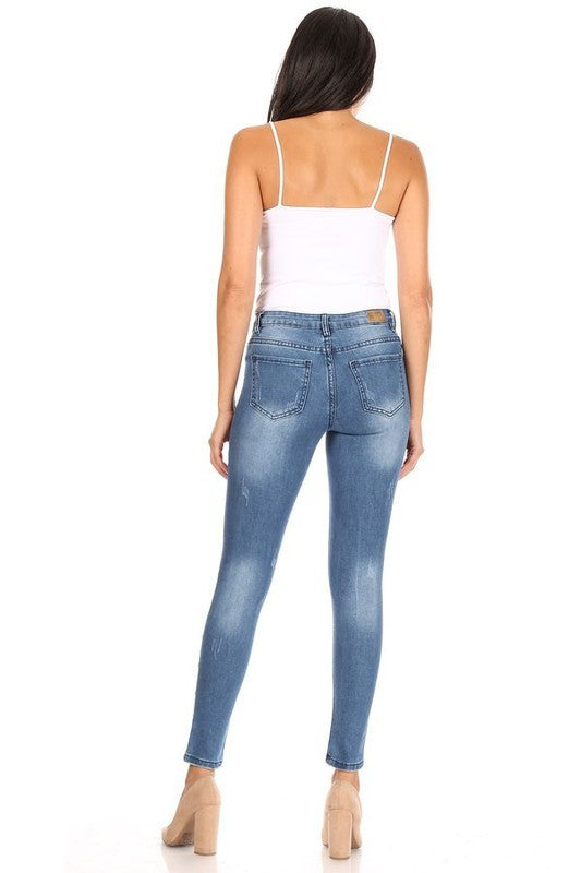 Rhinestone Detail Skinny Jeans