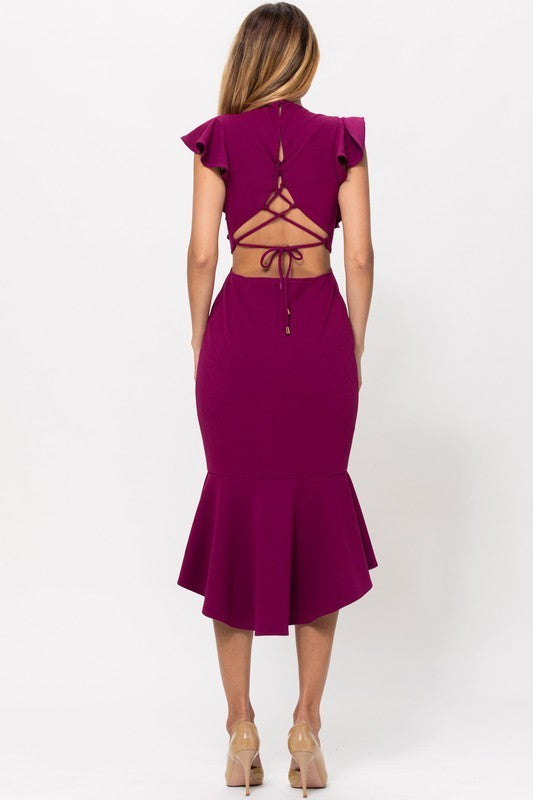 Open Back Midi Dress