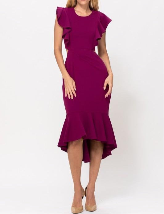 Open Back Midi Dress