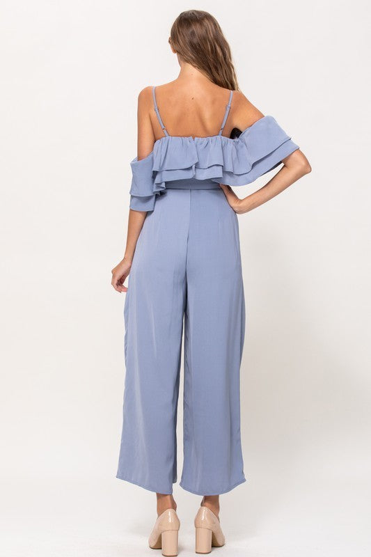 Off Shoulder Ruffles Jumpsuit