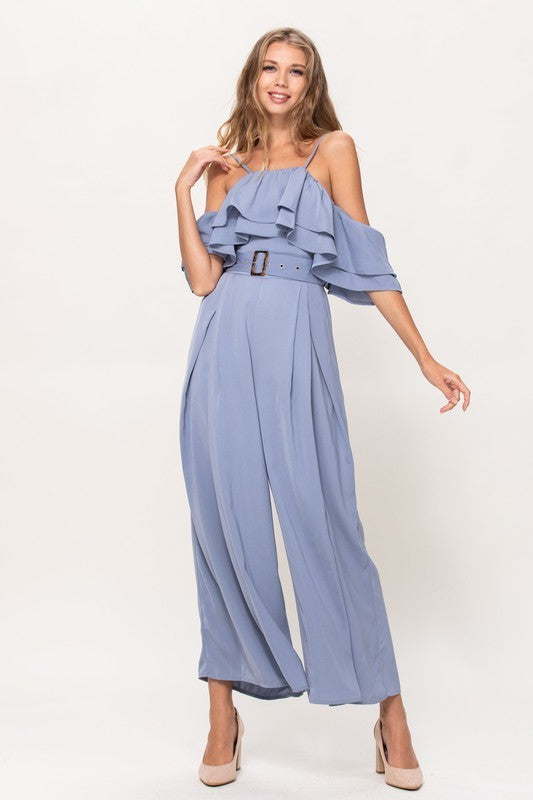 Off Shoulder Ruffles Jumpsuit