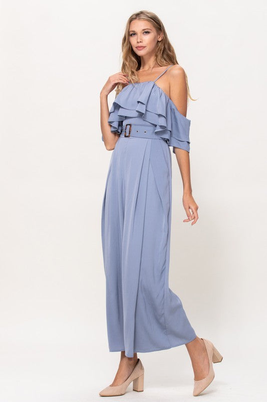 Off Shoulder Ruffles Jumpsuit