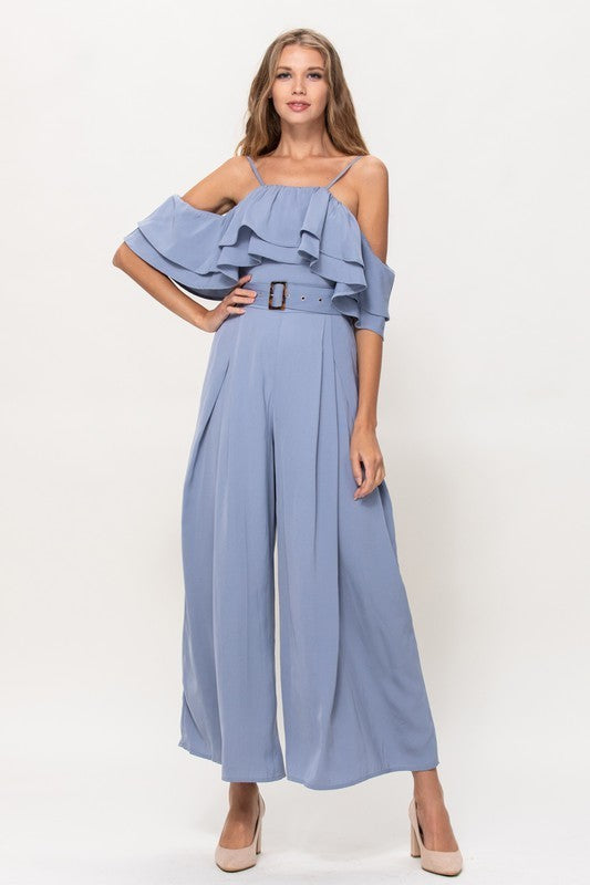 Off Shoulder Ruffles Jumpsuit