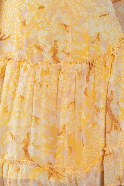 Floral Printed Ruffled Trim Mini Dress