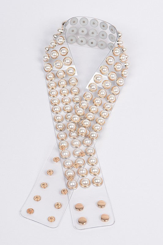 Pearl Studded Clear Belt