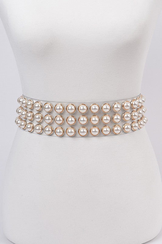 Pearl Studded Clear Belt