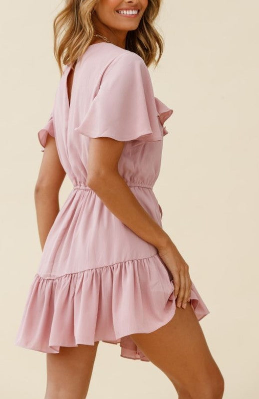 Ruffle Mini Short Dress