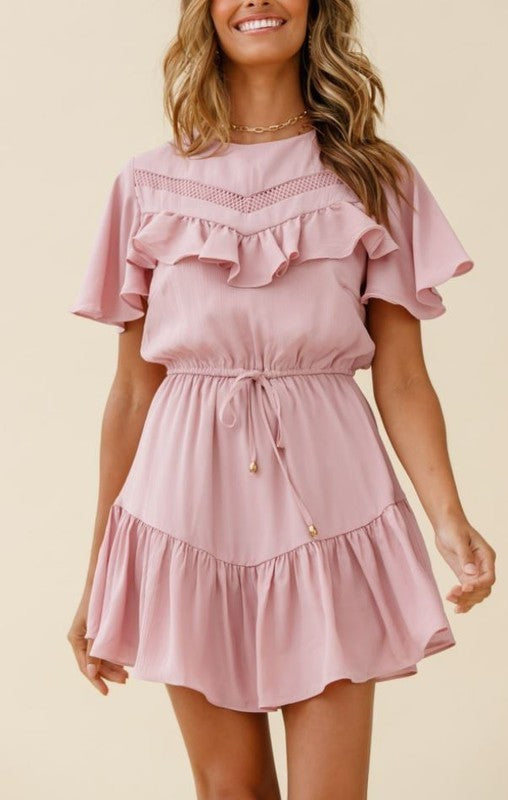 Ruffle Mini Short Dress