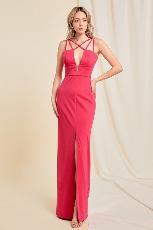 Strap Detail Formal Dress