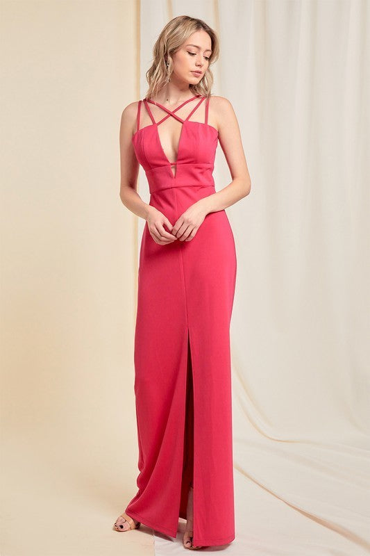 Strap Detail Formal Dress