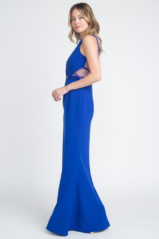Bead Detail Formal Dress