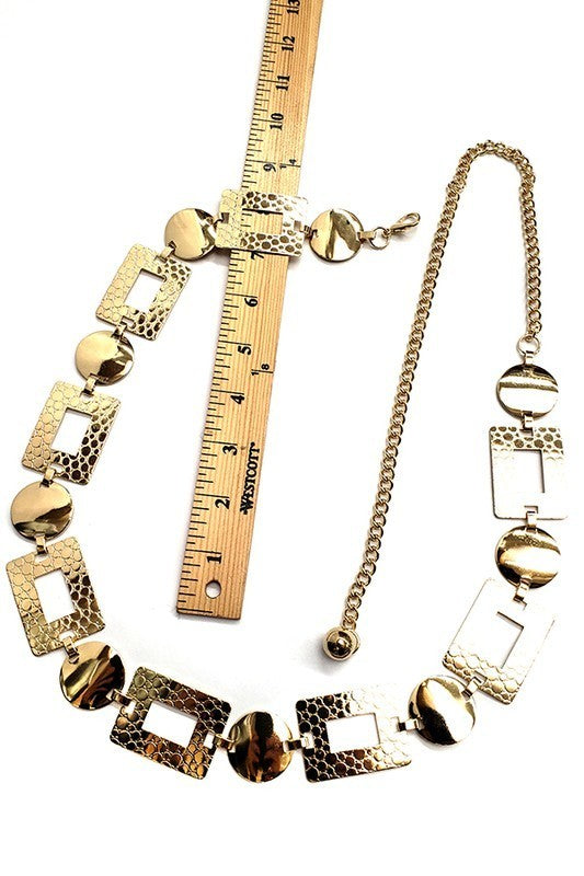 Rectangle Circle Chain Belt